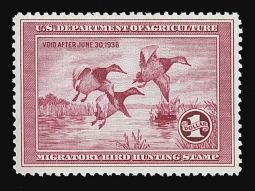 "RW2, NH Canvasbacks Duck Stamp"