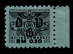 D.V.G. Contribution Stamp 20 Pfennig