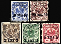 German East Africa 1-5 used