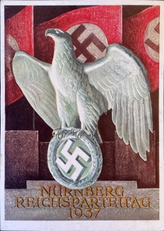 1937 Nazi Party Congress Emblem PPC