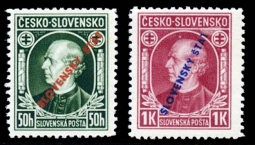 Slovakia 24-25 1939  Andrej Hlinka Overprinted