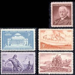 1954  US Commemorative Stamp Year Set; 1029, 1060-3