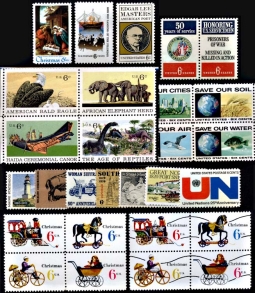 1970   US Commemorative Stamp Year Set; 1387-92, 1405-22