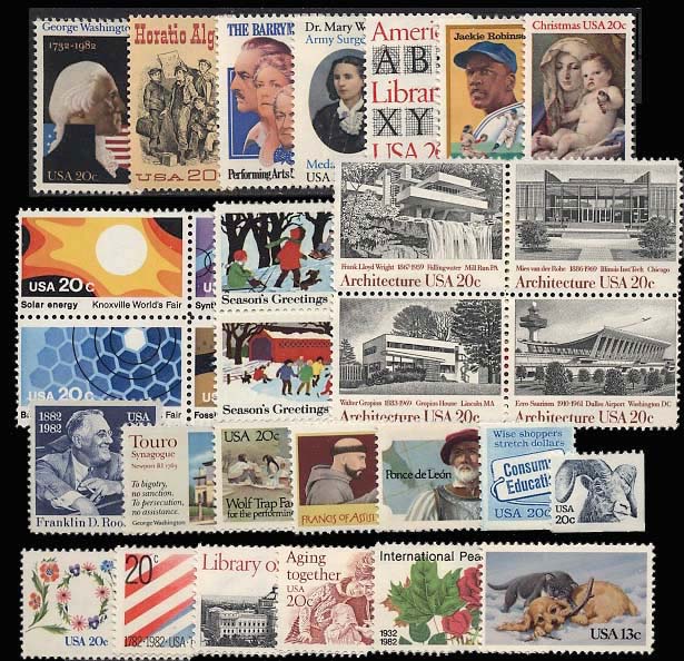1982 US Commemorative Stamp Year Set; 194952, 20032030