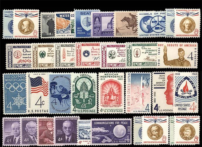 U.S. Postage Stamps of 1960  Postage stamps, Commemorative stamps, Stamp  design