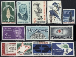 1963  US Commemorative Stamp Year Set; 1230-41