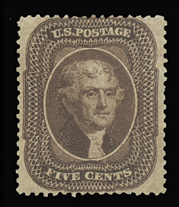 US 30A  1861 Five-Cent Jefferson brown