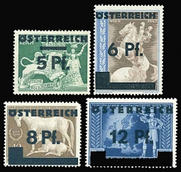 Austria 394-97 Third Reich Commemoratives Overprinted