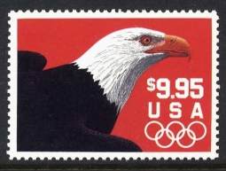 US 2541 $9.95 Express Mail Eagle, Olympic Rings