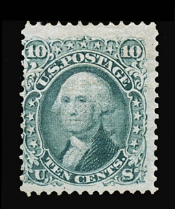 US 96 1867 10 Cent Washington F Grill