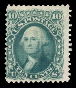 US 96 1867 10 Cent Washington F Grill