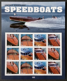 US 4160-63 Vintage Speedboats Pane