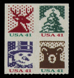 US 4215-18a Christmas Knitts Block, ATM