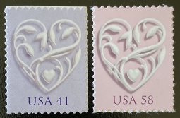 US 4151-52 Wedding Hearts set of Two