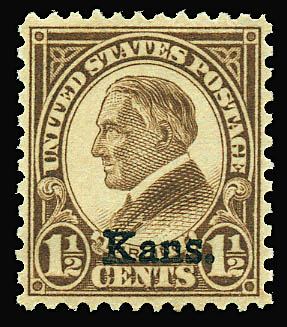 US 659 One & One-half-Cent Harding Ovpt: Kans.: Allstamp.net
