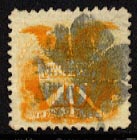 US 116 1869 10-cent Orange Flag and Shield