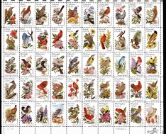 US 1953-02, 1982 Birds and Flowers Line Perforation