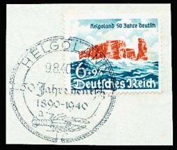 GE B176u 1940 .  50th Anniversary of German control of  Helgoland. Special Cancel.