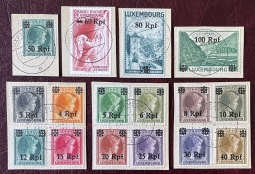Luxembourg Overprinted Stamp Set N17-32 On Piece