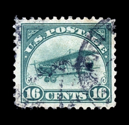 US C2 16-cent Green Biplane
