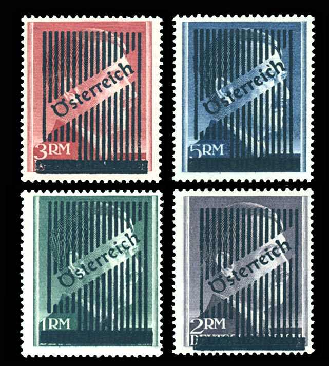 Austria Unissued Hitler Stamps Overprinted Osterreich