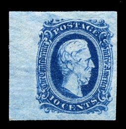 "CSA 11b, 10-cent Dark Blue Jefferson Davis"