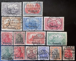 Danzig 1-15 Overprinted  "Danzig"
