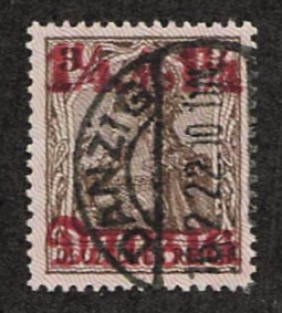 Danzig 26c Violet Burelage Points Down used