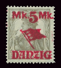 Danzig 29f 5-Mark Burelage Omitted