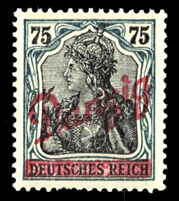 1920 75 Pfennig Green & Black Germania Overprinted Danzig Diagionally