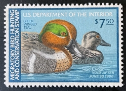 "RW46, VF NH Green-winged Teal, Duck Stamp"