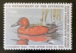 "RW52, VF NH Cinnamon Teal, Duck Stamp"
