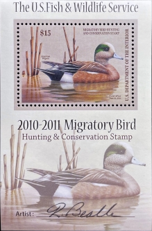 "RW77b. VF NH American Wigeon, Duck Souvenir Sheet"