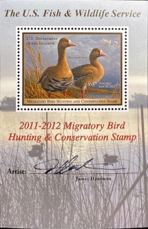 RW78b White-Fronted Geese Duck Artist-Signed Souvenir Sheet