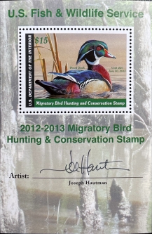 "RW79b VF NH Wood Duck, Artist-Signed Souvenir Sheet