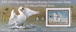 RW90A 2023 Tundra Swans Duck Stamp Pane of One