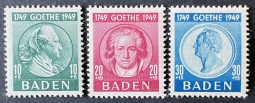 1949 French Zone Baden Gothe Charity Issue 5NB12-14