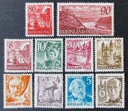 1948 Allied Military Government   French Zone Rhinland Pfalz 6N30-38