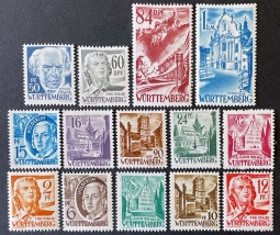 1948 Allied Military Government   French Zone Wurttemberg 8N14-27