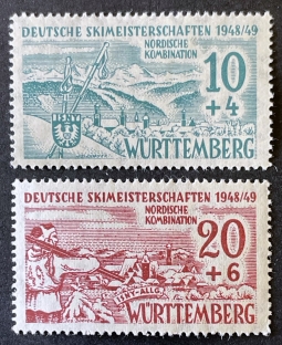 1949 French Zone Wurttemberg German Skiing Championship 8NB5-6