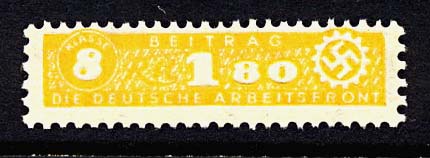 Arbeitsfront-Nazi Workers Party Dues Stamp 1.80 RM.
