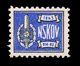 Nazi Party Dues Stamp; 1943 "NSKOV"  .90 Reich Marks