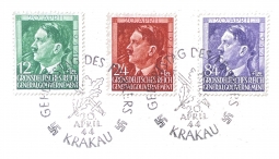 Generalgovernment Hitler's 1944 Birthday, NB33-35 CXL!