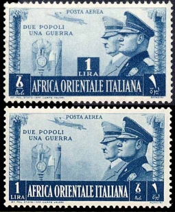Italian East Africa C18-19 Hitler and Mussolini NH