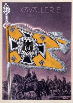 Wehrmacht Calvary Battle Flag Propaganda Card