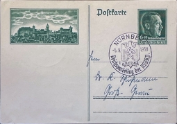 Reichs Partitag Postal Card-Hitler Stamp W/Cancel