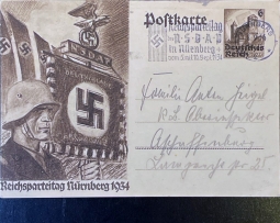 1934 Postal Card For The ReichsParteiTag in Nuremberg 1934