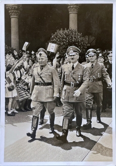 Hitler & Mussolini PPC for 1940 Rome Meeting