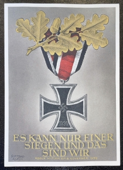 1939 Iron Cross w/Palm Medal PPC, Armistice Commission CXL