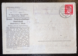 1944 Printed Envelope and Letter From Women's Concentration Camp Ravensbruck